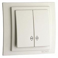 Выключатель проходной двухклавишный mono electric larissa 103-010123-111